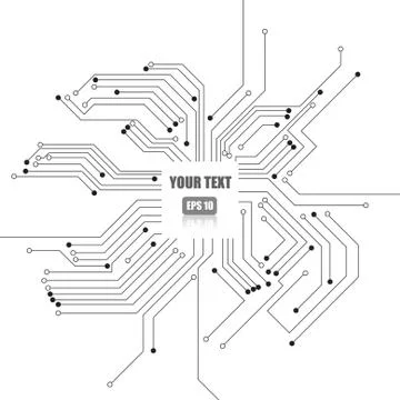 Vector : Electronic circuit on white background Stock Illustration