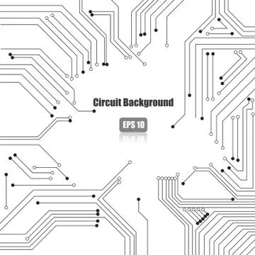 Vector : Electronic circuit on white background Stock Illustration