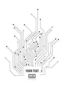 Vector : Electronic circuit on white background Stock-Illustration