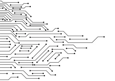 Vector : Electronic circuit on white background Stock Illustration
