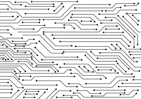 Vector : Electronic circuit on white background Stock Illustration
