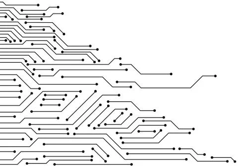 Vector : Electronic circuit on white background Stock Illustration