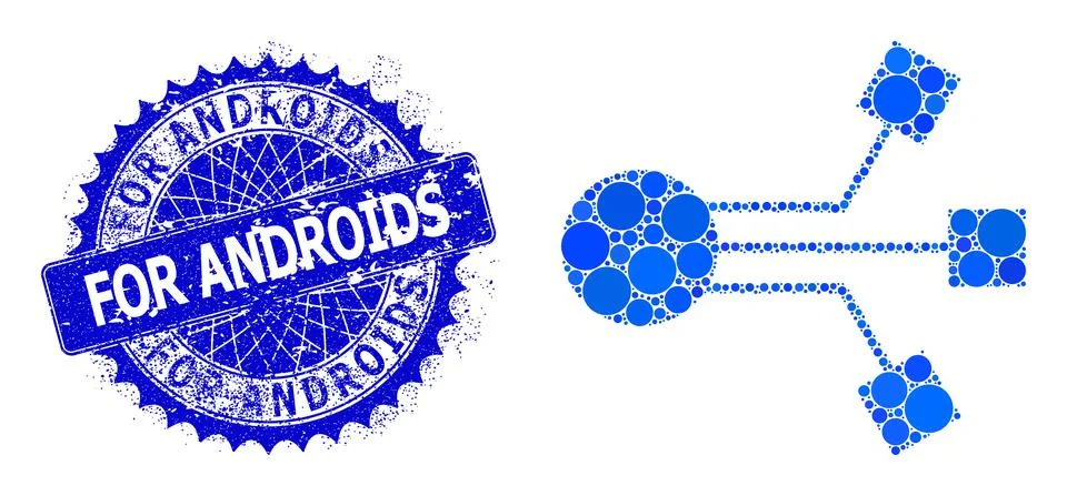 Vector Electronic Component Mosaic of Small Circles and Textured For Androids Ilustración de archivo