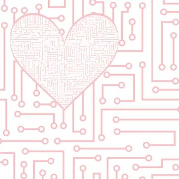 Vector electronic heart Stock Illustration