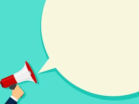 Vector electronic megaphone device.speak loudly with a speech bubble Stock Illustration