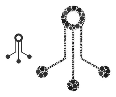 Vector Electronic Sensor Mosaic of Small Circles Stock Illustration