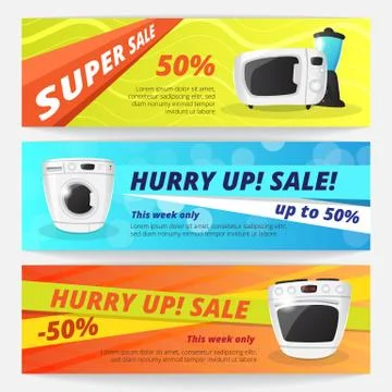 Vector electronics discount voucher templates. Stock Illustration