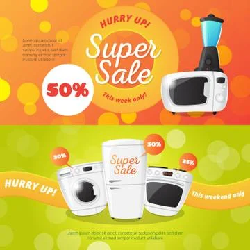 Vector electronics discount voucher templates. Stock Illustration