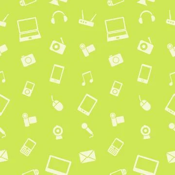 Vector electronics gadget seamless pattern. Vector electronics gadget seam... Foto stock