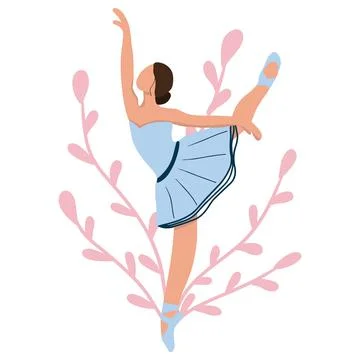 Vector elegant ballerina in blue tutu Stock Illustration