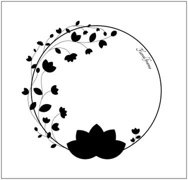 Vector elegant black and white floral frame Stock Illustration