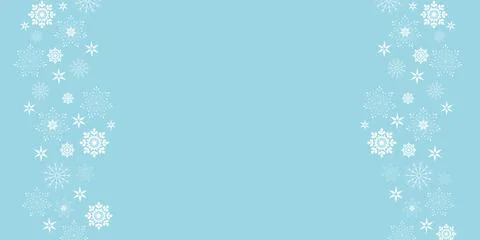Vector. Elegant blue Christmas background with various white snowflakes. Stock Illustration