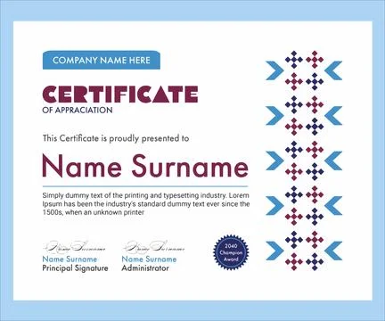 Vector elegant certificate template design Stock Illustration