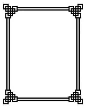 Vector elegant frame with ancient Greek traditional pattern - black illustration Stock Illustration