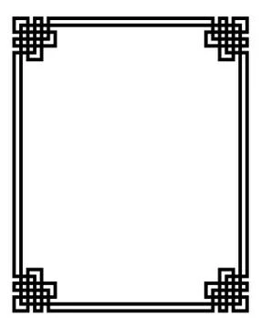 Vector elegant frame with ancient Greek traditional pattern - black illustration Illustrazione stock