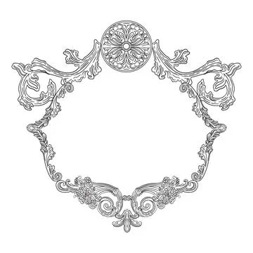 Vector elegant hand drawn isolated ornament frame illustration Stock Illustration