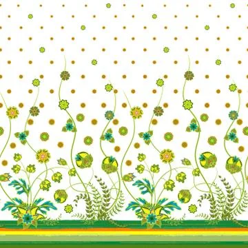 Vector elegant seamless pattern with abstract flowers for your design clothes Stock Illustration