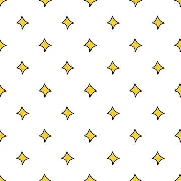 Vector elegant seamless pattern of cute geometric shapes of star, diamond Stock Illustration