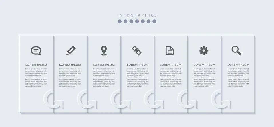 Vector elegant simple refined style infographic design UI template labels and Stock Illustration