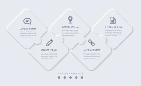 Vector elegant simple refined style infographic design UI template labels and Stock Illustration