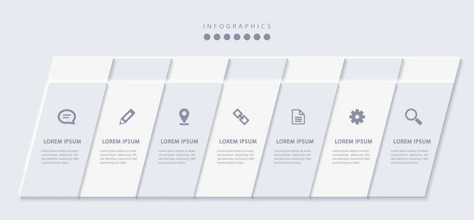 Vector elegant simple refined style infographic design UI template labels and Stock Illustration