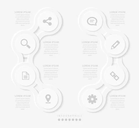Vector elegant simple refined style infographic design UI template spiral rou Stock Illustration