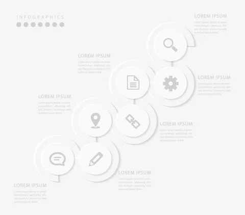 Vector elegant simple refined style infographic design UI template spiral rou Stock Illustration