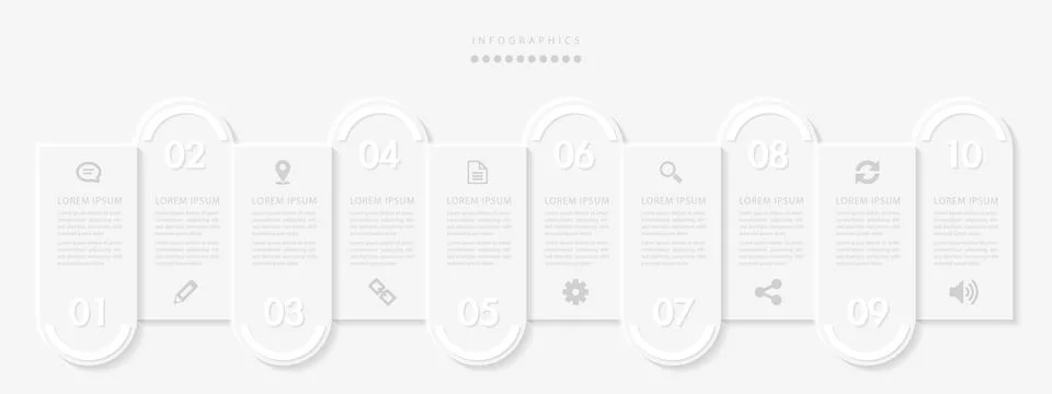 Vector elegant simple refined style infographic design UI template 9 number l Stock Illustration