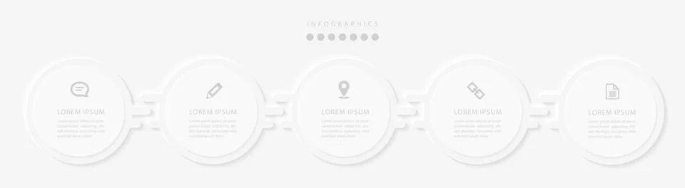 Vector elegant simple refined style infographic design UI template labels and Stock Illustration