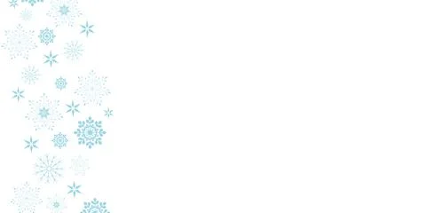 Vector. Elegant white Christmas background with various blue snowflakes. Stock Illustration