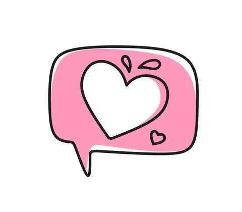 Vector element cloud with a heart for Valentines Day. Hand-drawn love symbols Stock Illustration