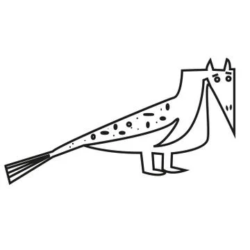 Vector element for design. doodle bird or sketch style, black line on white b Illustrazione stock