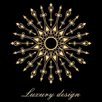 Vector element for design template. Luxury golden ornament in antiquarian style Stock Illustration