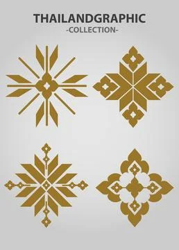 Vector element ethnic decorative ornament ethnic thai illustration Stock Illustration