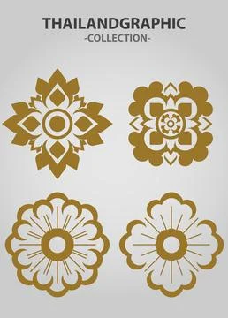 Vector element ethnic decorative ornament ethnic thai illustration Stock Illustration