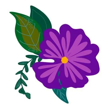 Vector element hand drawn flat cartoon style. Stylized floral arrangement for Stock Illustration