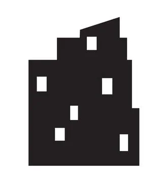 Vector element silhouette single house construction building Ilustración de archivo