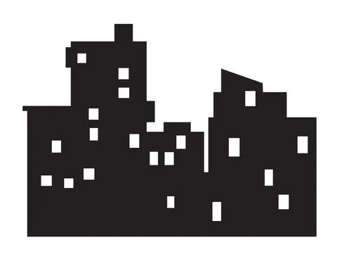 Vector element silhouette single house construction building Ilustración de archivo