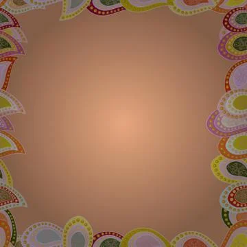 Vector element template. Frame doodle. Seamless pattern. Illustration in beige, 스톡 일러스트
