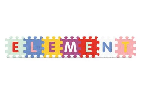 Vector "element" written with alphabet puzzle Illustrazione stock