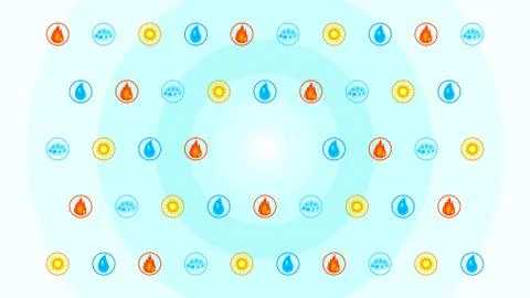 Vector elemental icons Stock Illustration