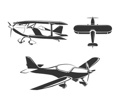 Vector elements for airplane emblems, labels and badges Stock Illustration
