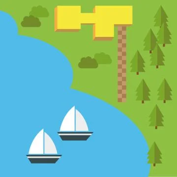 Vector elements for easy creating maps Stock Illustration