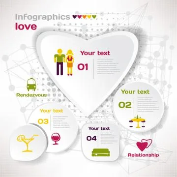 Vector elements for infographic. Template for Valentine love con Stock Illustration
