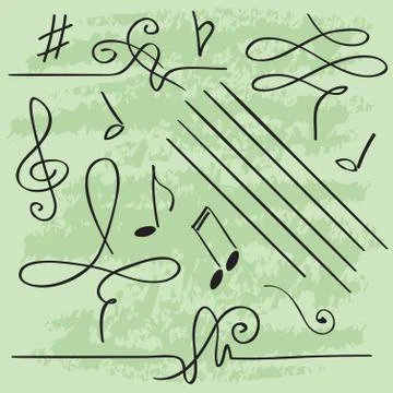 Vector elements for musical design Illustrazione stock