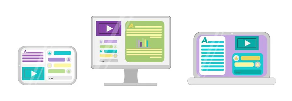 Vector elements for online training and courses, digital classroom, webinar. A Illustrazione stock