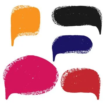 Vector elements, rough old grunge texture. Clouds, thoughts, conversation. Illustrazione stock