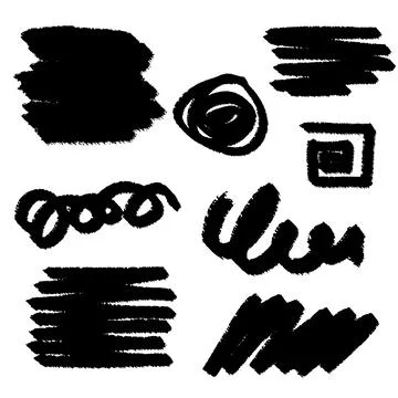 Vector elements, rough old grunge texture. Swirls, scribbles, strokes. Illustrazione stock