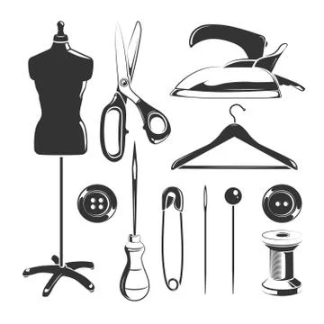 Vector elements for tailor labels 스톡 일러스트