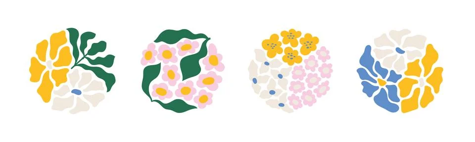 Vector elemets set for social media story highlight covers. Abstract spring and Illustrazione stock